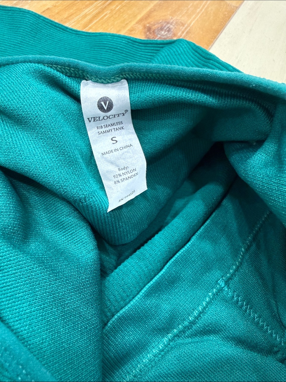 Velocity Teal Ribbed Racerback Tank - Picture 3 of 4